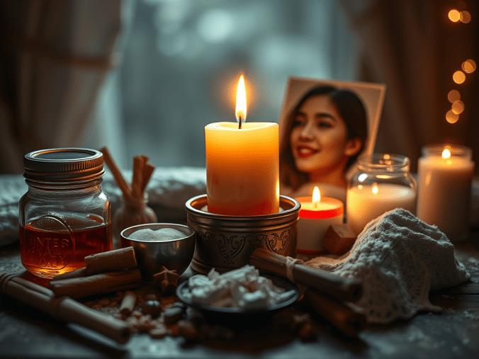 Récupérer son ex en 24 heures avec une scène romantique représentant un couple, une horloge, un sablier, des roses rouges, des bougies et une ambiance symbolisant l'espoir d'une réconciliation.
