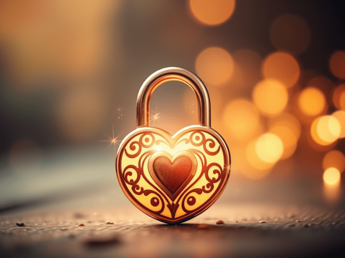 Rituel du cadenas d'amour pour faire revenir son ex avec un cadenas gravé en forme de cœur, des bougies allumées, des roses rouges et des symboles spirituels représentant la réconciliation et le retour affectif.